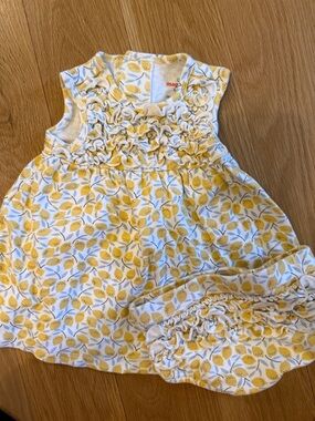 Magnetic Me Yellow and White Lemon Ruffle Dress with Bloomers